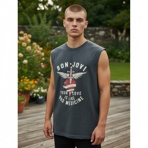 BON JOVI Band TShirt Sleeveless Graphic Tee